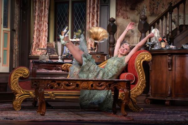 Laura Bell Bundy kicks up her heels as Sylvia in the final scene of 